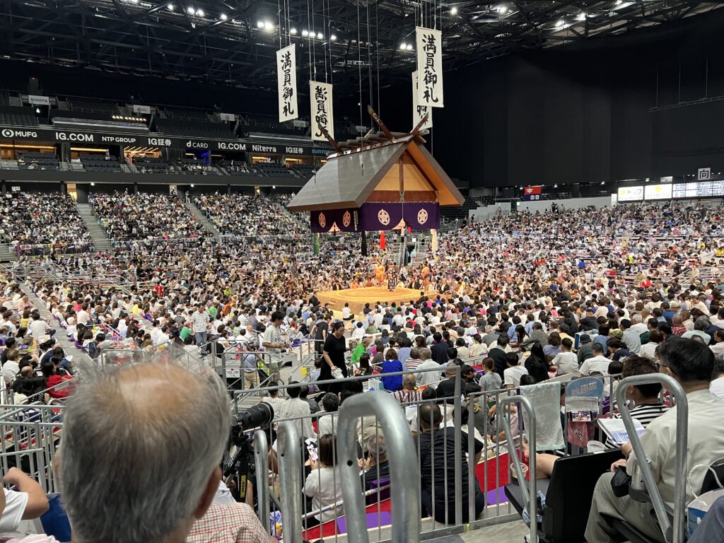 7月の大相撲名古屋場所の座席からの見え方