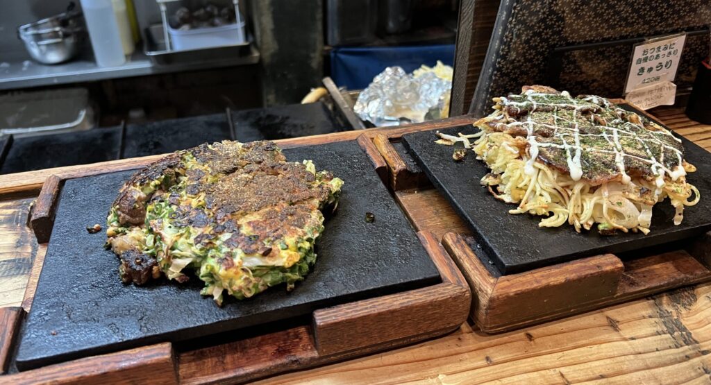 やき然のお好み焼きとねぎ焼き