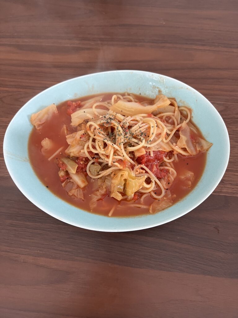 トマトスープでパスタ